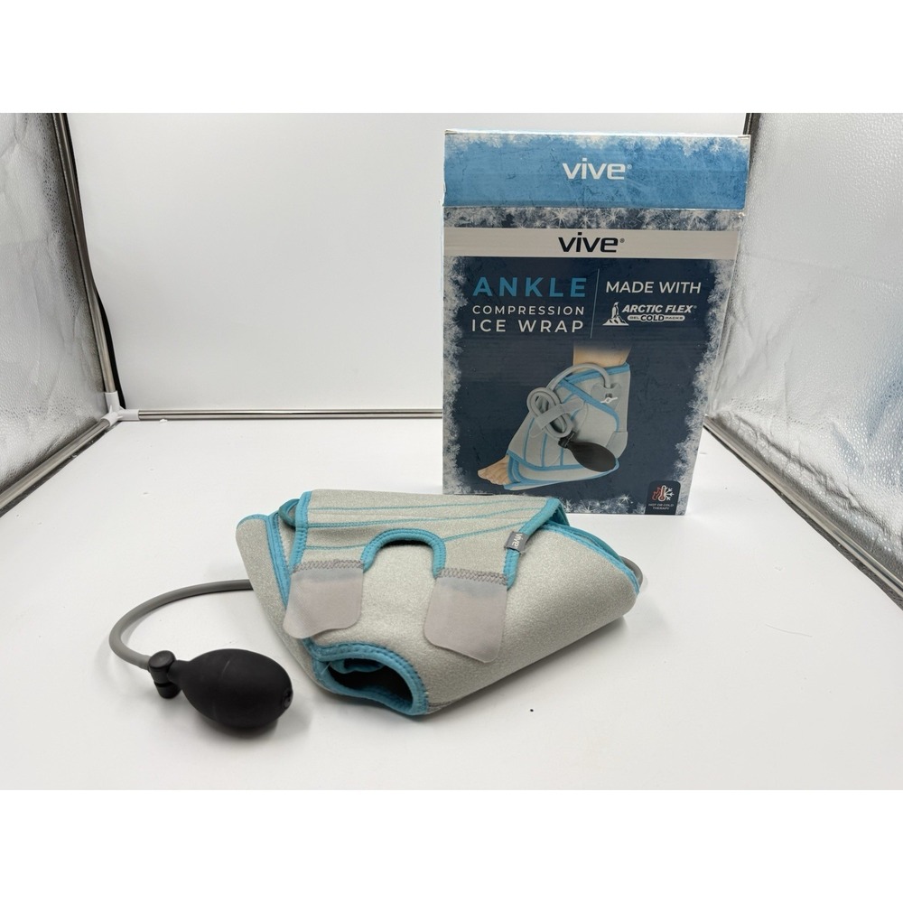 Vive Compression‎ Ankle Ice Pack Wrap for Foot Pain 1 Count (Pack of 1), Grey